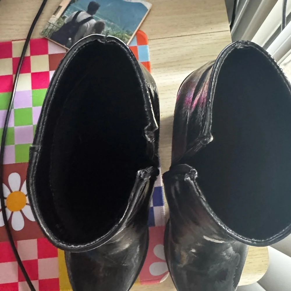 Black Platform Heeled Ankle Boots